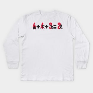 Baseball 6+4+3=2 Kids Long Sleeve T-Shirt
